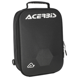 Black shoe bag with Acerbis logo on a white background