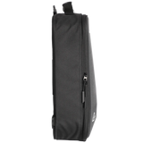 Black rectangular bag with a handle on a white background