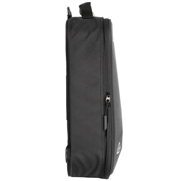 Black rectangular bag with a handle on a white background