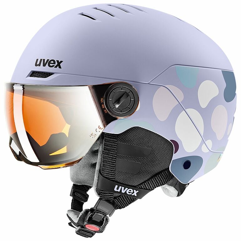 Uvex rocket jr visor, cool lavender abstract matt – Simple Bike Store