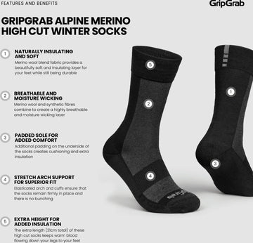 GripGrab Alpine Merino High Cut Winter Socks - Simple Bike Store