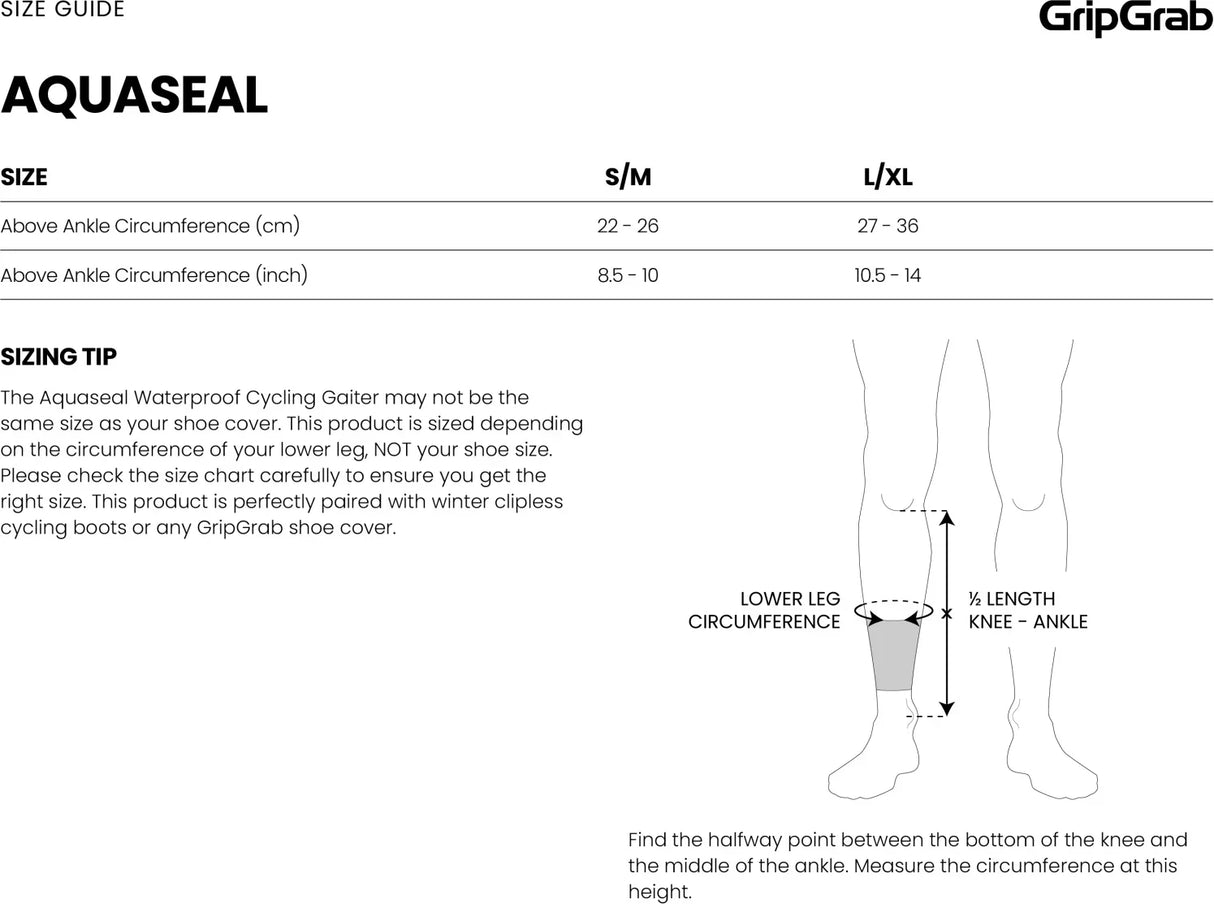 GripGrab AquaSeal Waterproof Cycling Gaiter - Simple Bike Store