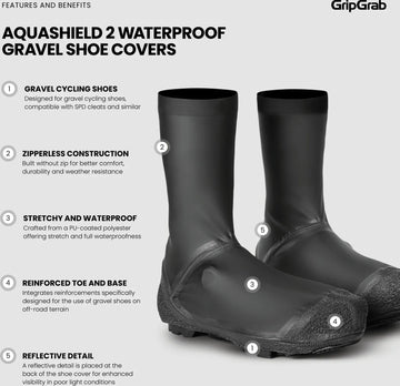 GripGrab AquaShield 2 Waterproof Gravel Shoe Covers - Simple Bike Store
