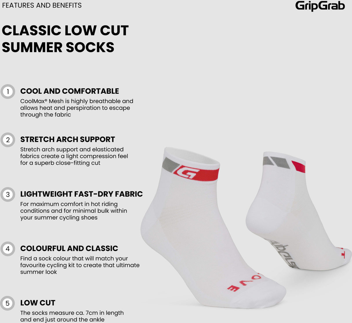 GripGrab Classic Low Cut Summer Socks - Simple Bike Store