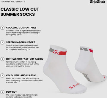 GripGrab Classic Low Cut Summer Socks - Simple Bike Store