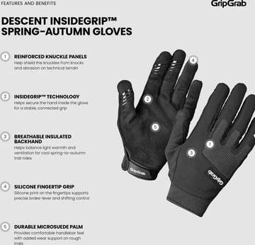 GripGrab Descent InsideGrip™ Spring-Autumn Gloves