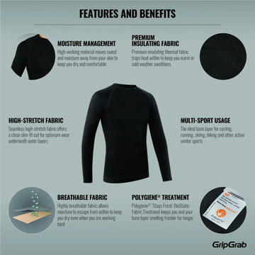 GripGrab Expert 2 Thermal Seamless Long Sleeeve Base Layer - Simple Bike Store