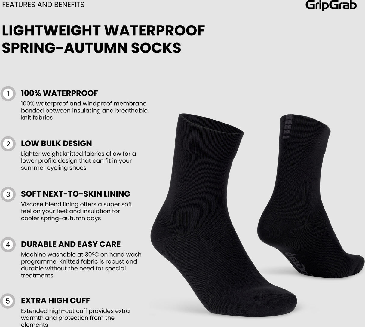 GripGrab Lightweight Waterproof Spring-Autumn Socks - Simple Bike Store
