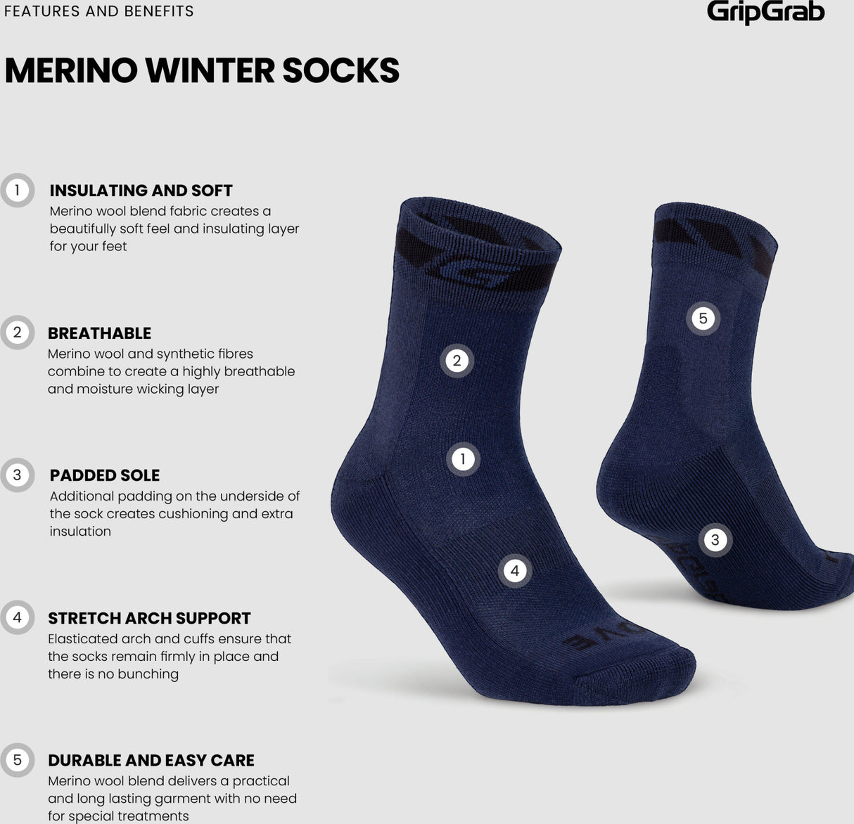 GripGrab Merino Winter Socks - Simple Bike Store