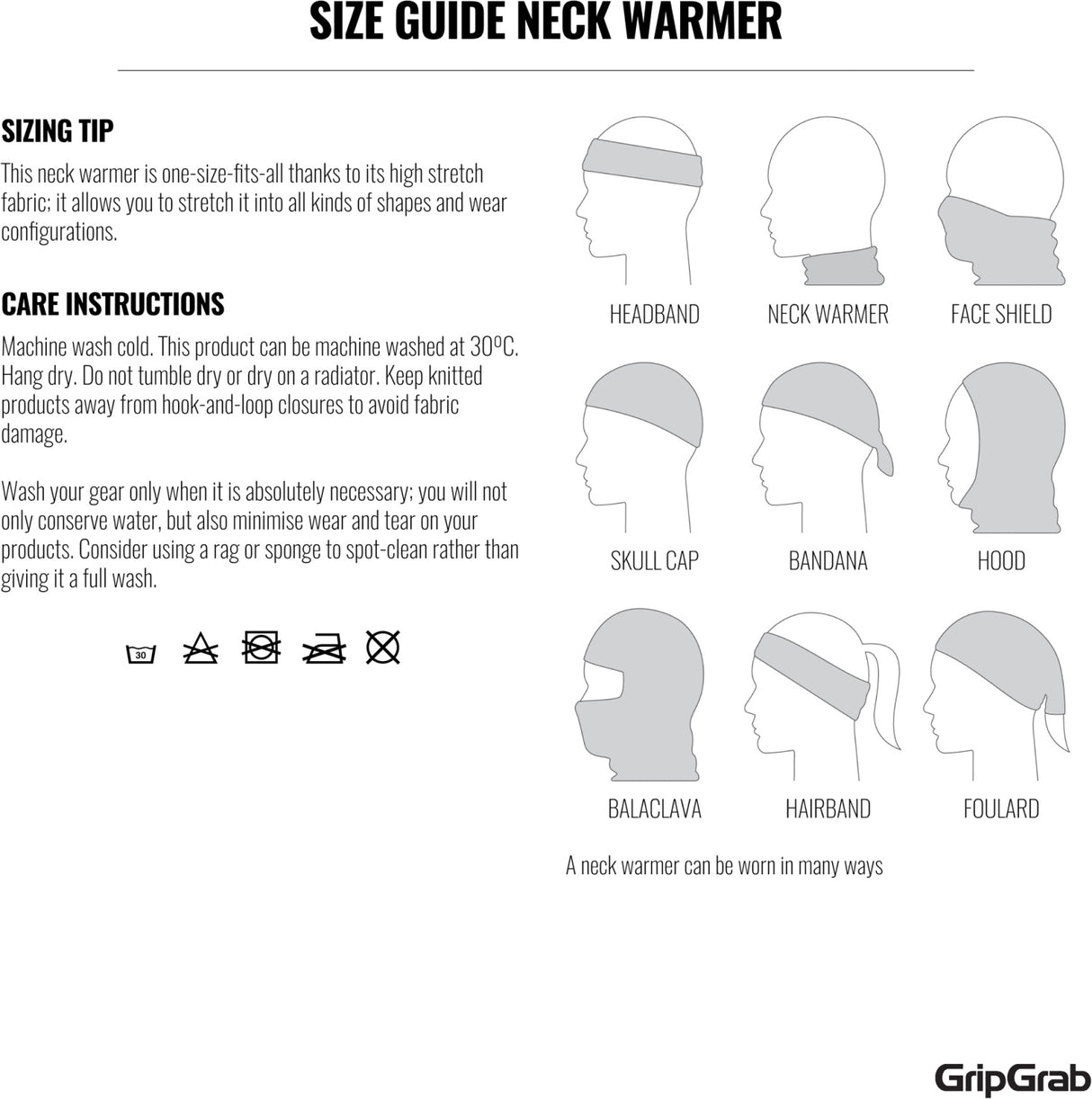 GripGrab Multifunctional Fleece Thermal Neck Warmer - Simple Bike Store
