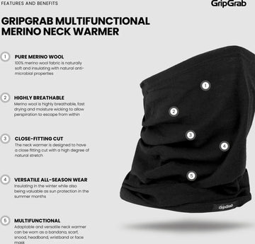 GripGrab Multifunctional Merino Neck Warmer - Simple Bike Store