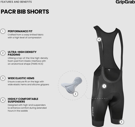 GripGrab PACR Bib Shorts Mens - Simple Bike Store