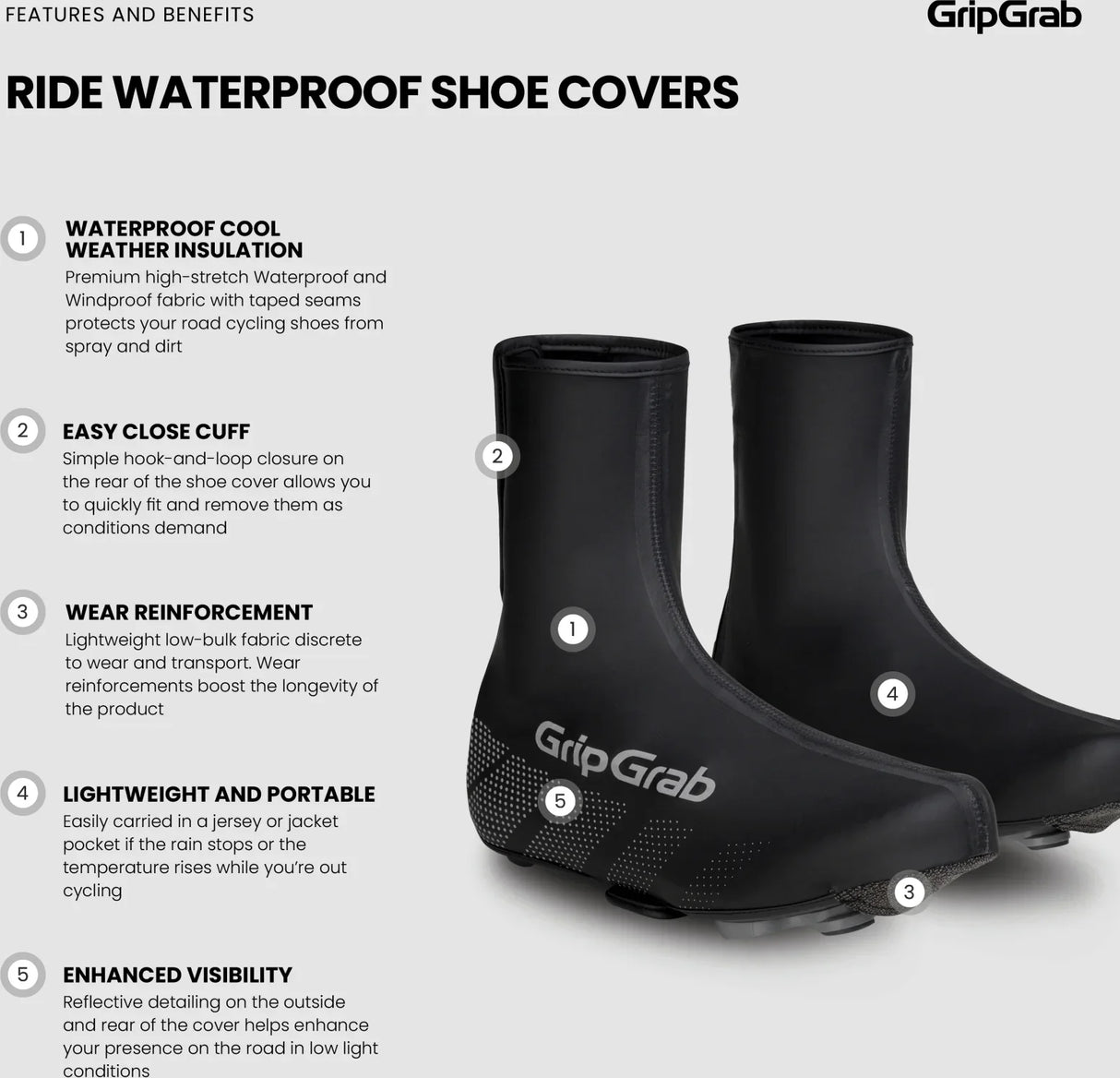 GripGrab Ride Waterproof Road Shoe Covers - Simple Bike Store