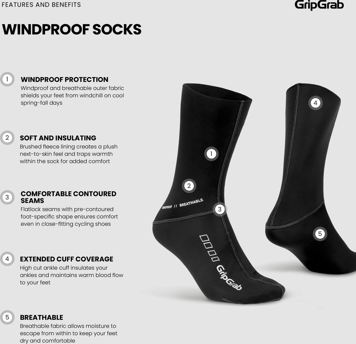 GripGrab Windproof Spring-Autumn Socks - Simple Bike Store