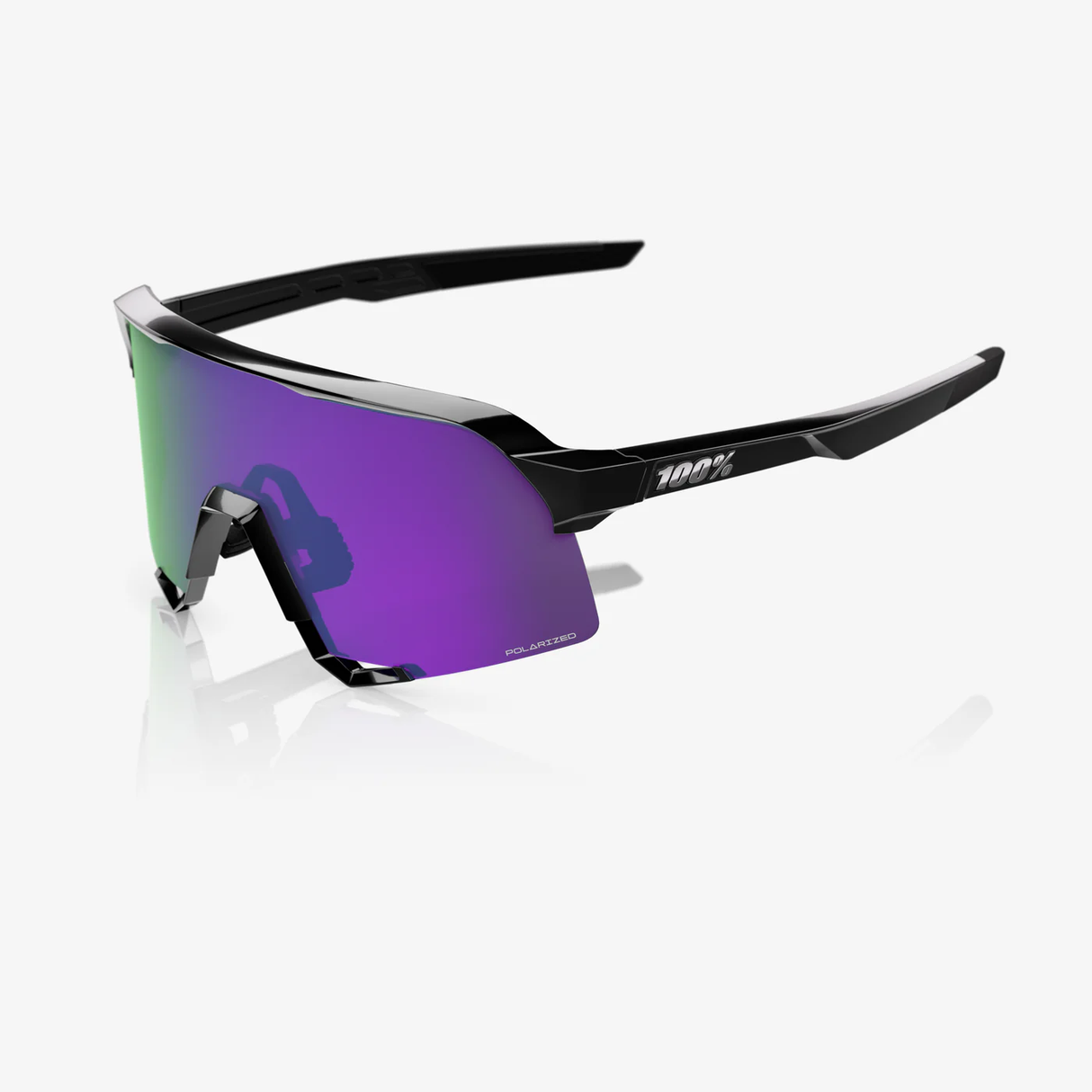 100% - S3 Polished Black HiPER® Polarized Lavender Mirror Lens