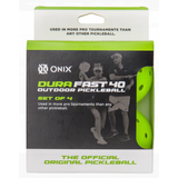 Onix Dura Fast-40 Pickleballs 4pack, Neon Green