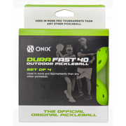 Onix Dura Fast-40 Pickleballs 4pack, Neon Green