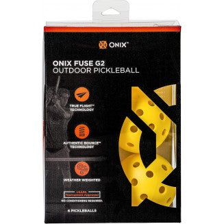 Onix Fuse G2 Pickleballs 6pack, Yellow
