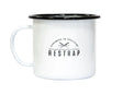 Restrap Enamel Mug White 20oz - Simple Bike Store